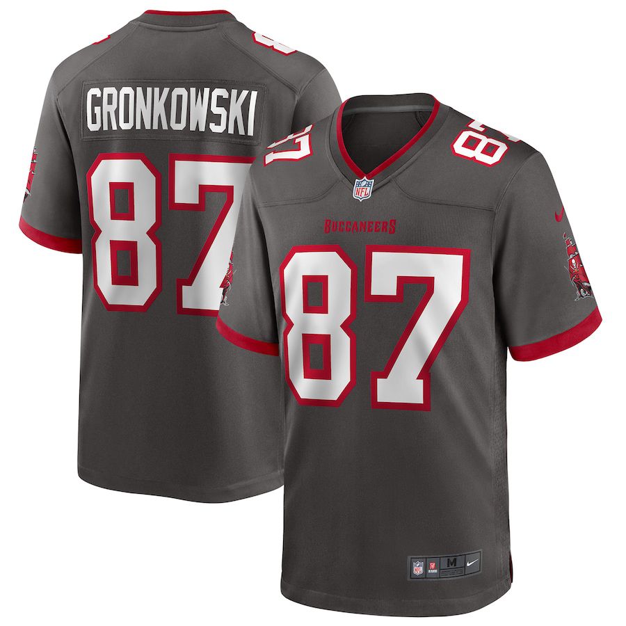 Men Tampa Bay Buccaneers #87 Rob Gronkowski Nike Pewter Alternate Game NFL Jersey->tampa bay buccaneers->NFL Jersey